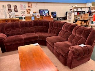 Action By Lane Burgundy Dual Reclining Sectional