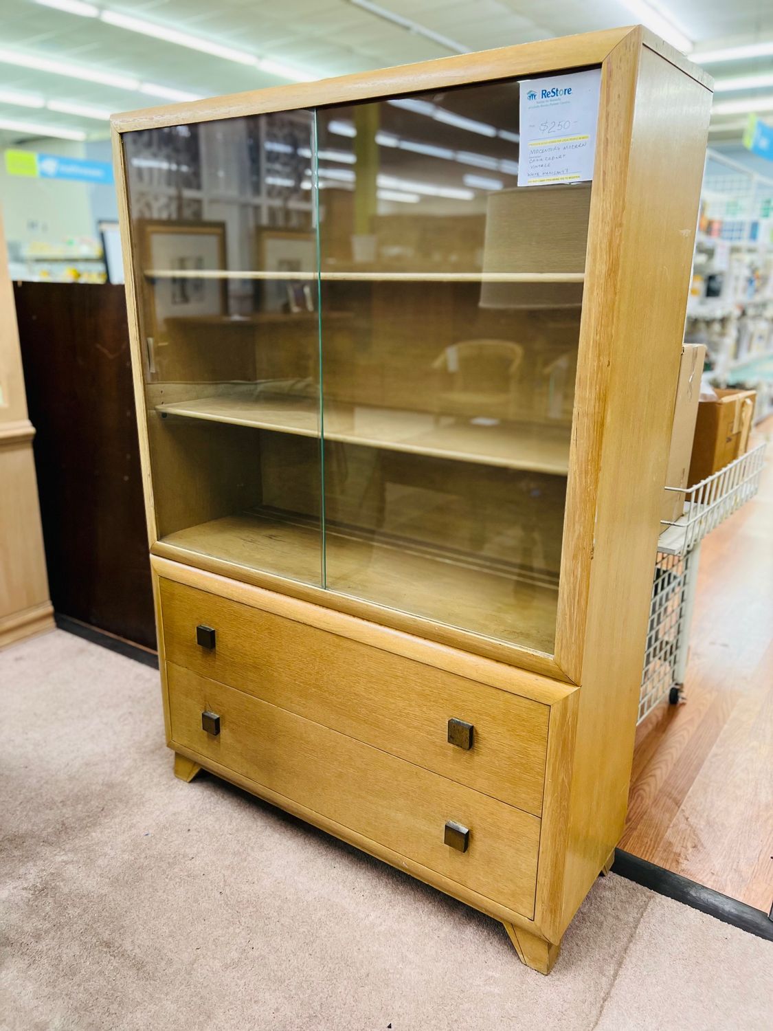 White mahogany china cabinet