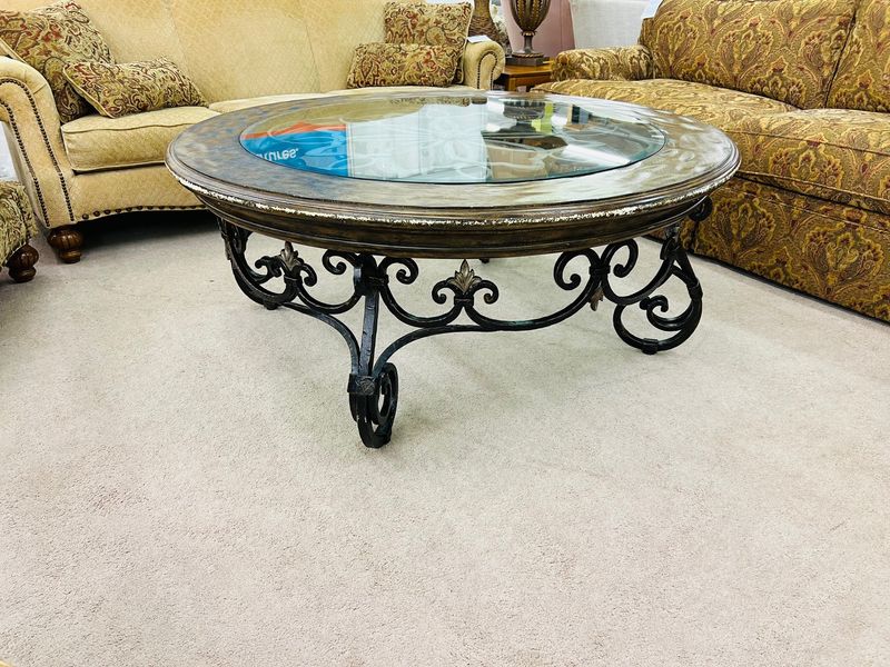 Wrought Iron XL Round Coffee Table