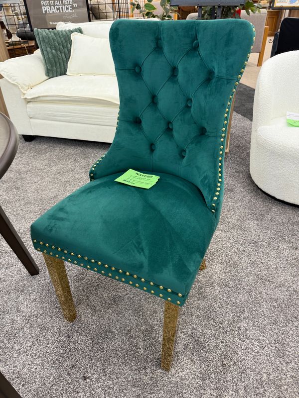 Green velvet chairs - set of 2