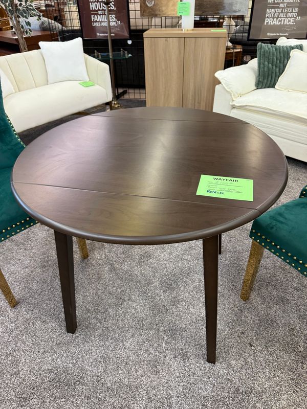 Round drop leaf dining table