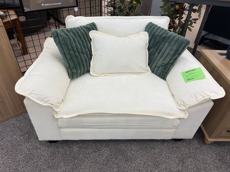 Cream velvet cloud chair