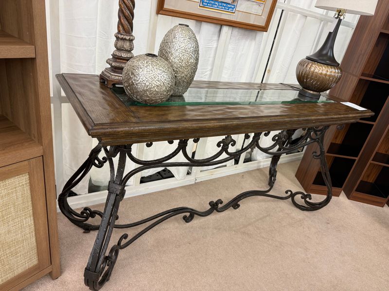 Wrought iron estate console table