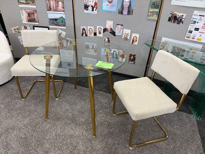 Tempered Glass Dining Table w/ 2 chairs