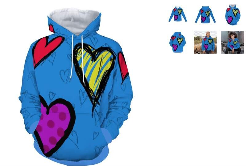 Love Heart Hoodie, Popart