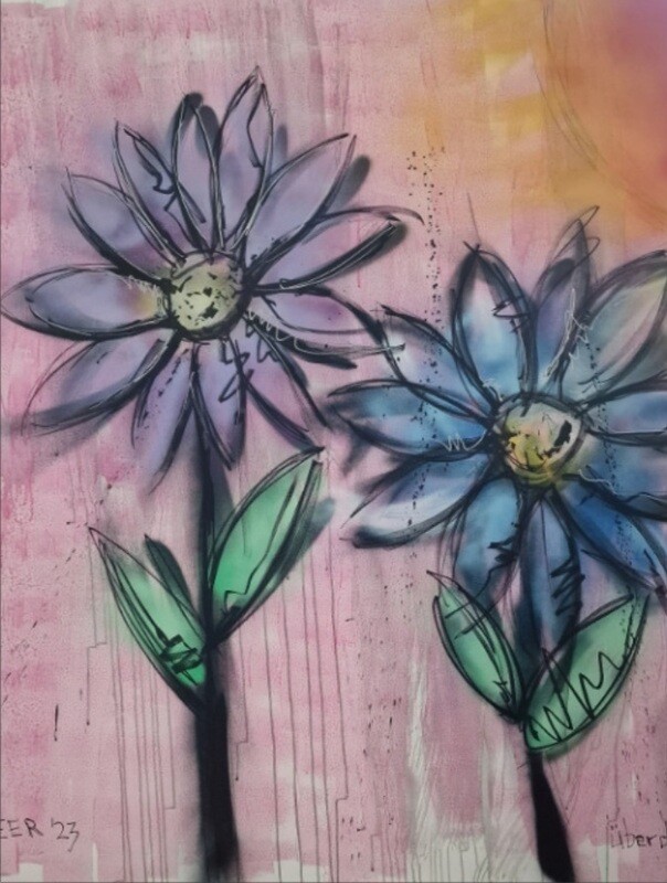 Abstract Flower Canvas Print.  CHEER '23 #1