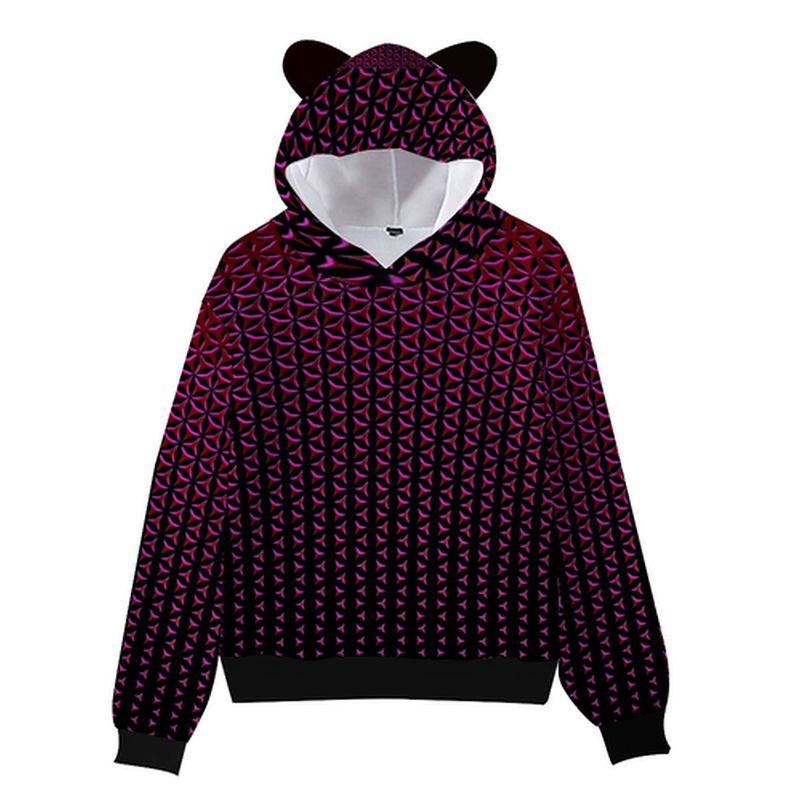 Triangle Geometric hoodie with ears