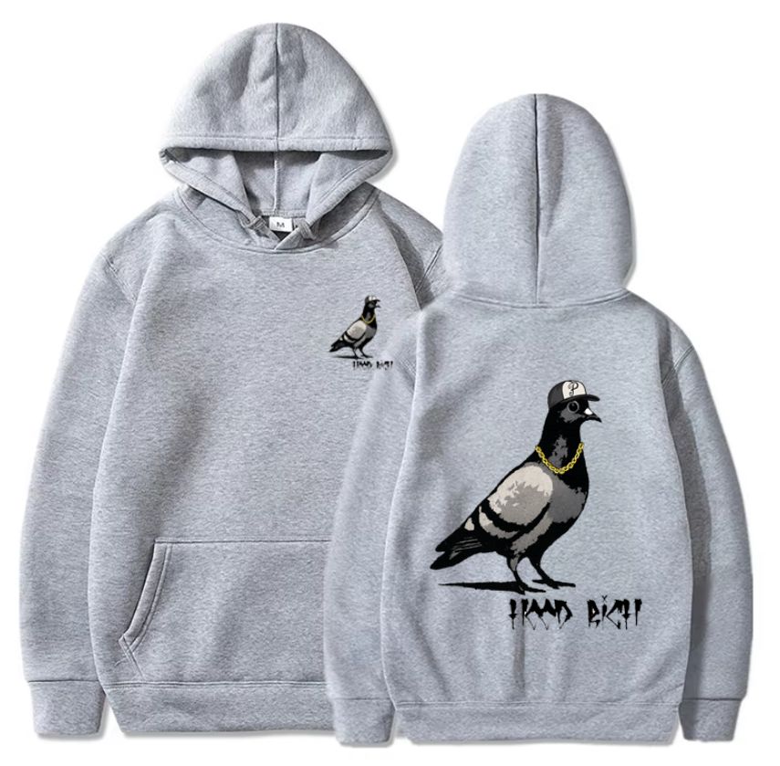 Grey Hoodie, Stencil Pigeon HR Street Edition Grey Hoodie, Stencil Pigeon HR Street Edition