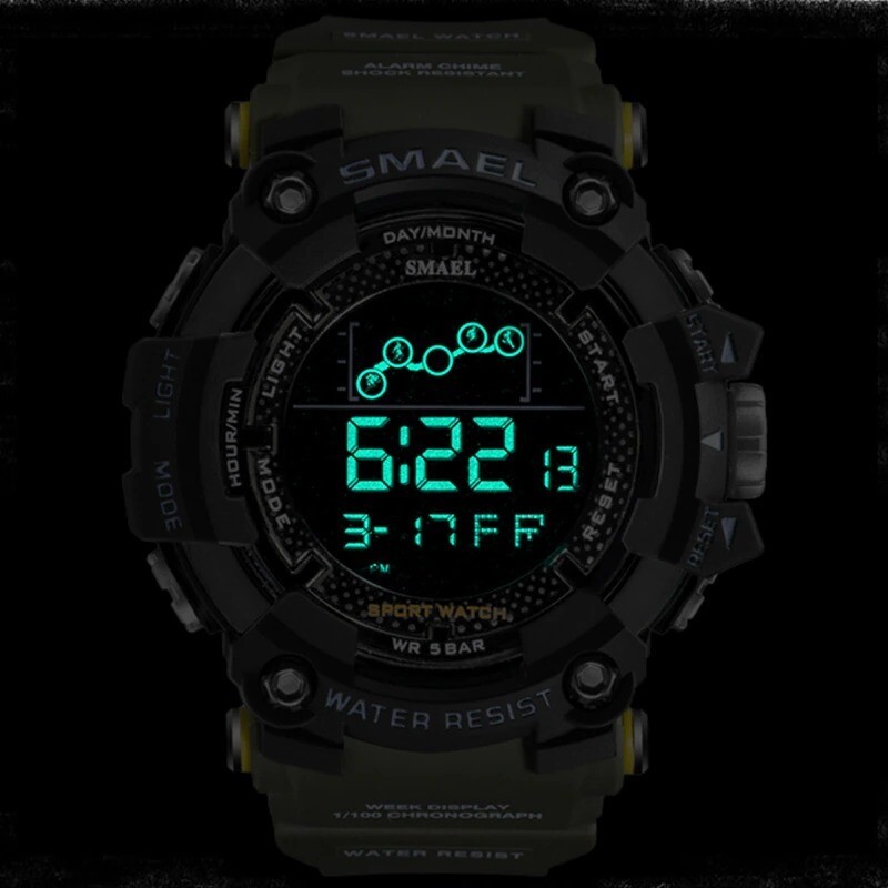 Military Water Resistant SMAEL Sport Watches for Men 1802 Relogio Masculine Watches Army Led Digital Wrist Stopwatches for Men