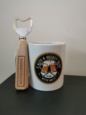 2 Ales & Hockey Tales Mug & Bottle Opener 