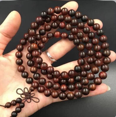Wooden Mala 108 Bead Necklace