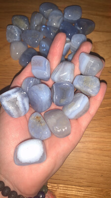 Blue Lace Agate Tumbles Natural Crystal Stone