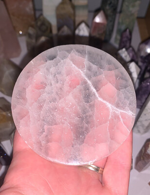Selenite Charging Round Plate 6.5cm Natural Cleansing Crystal