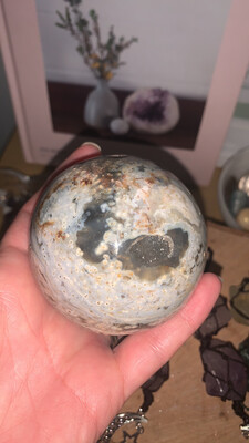 Ocean Jasper Large Sphere Druzy Natural Crystal Stone