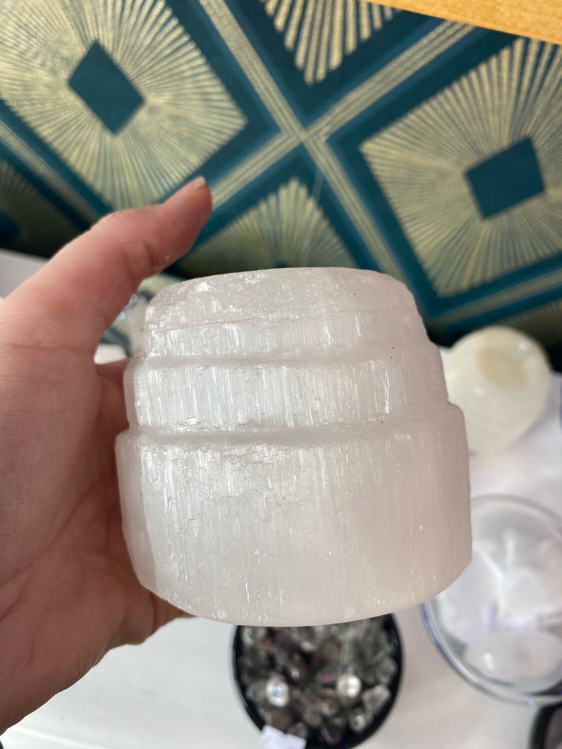 Selenite Tea Light Holder