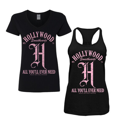 Hold On Hollywood - &quot;Sweethearts&quot; Ladies V-Neck &amp; Tanks