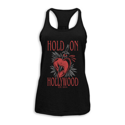 Hold On Hollywood - &quot;Wounded Heart&quot; Ladies Racerback Tanks