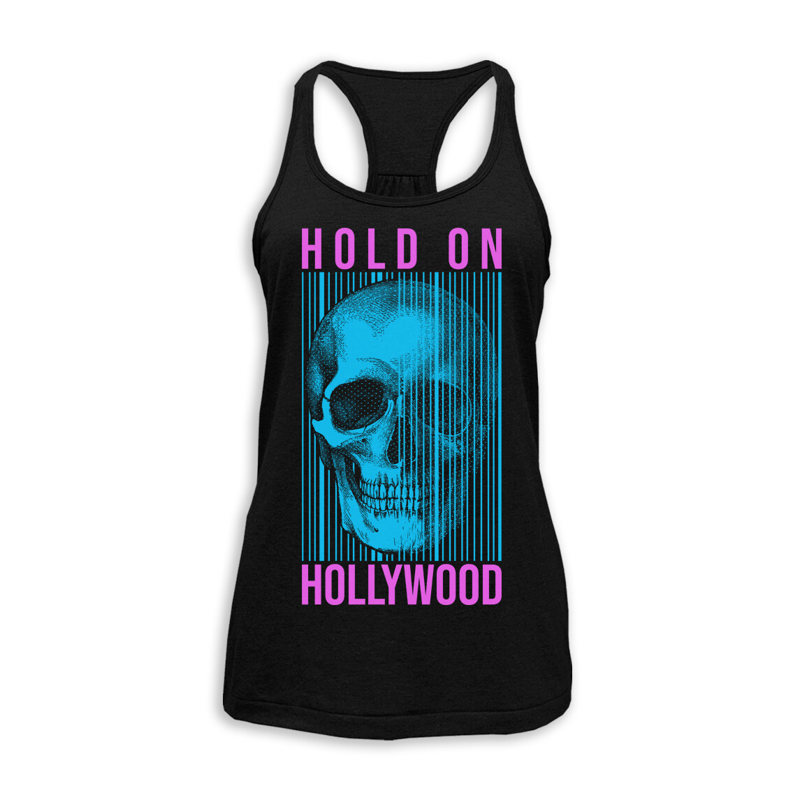 Hold On Hollywood - "Neon Skull" Ladies Racerback Tank
