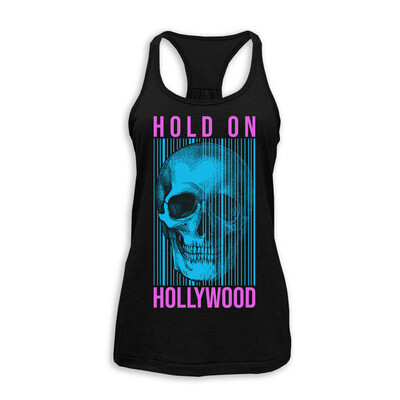 Hold On Hollywood - &quot;Neon Skull&quot; Ladies Racerback Tank