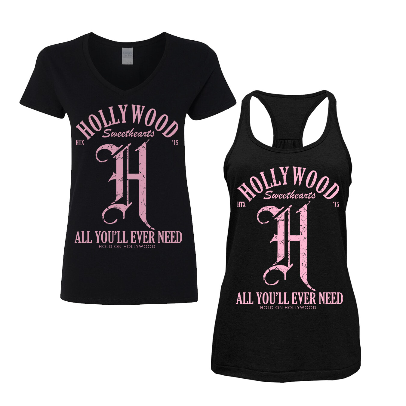 Hold On Hollywood - "Sweethearts" Ladies V-Neck &amp; Tanks