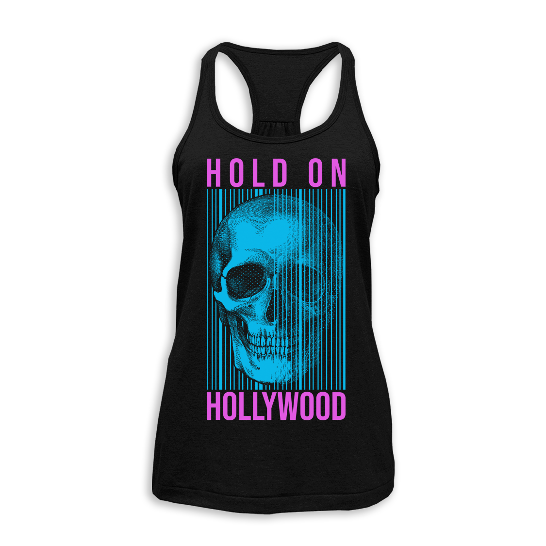 Hold On Hollywood - "Neon Skull" Ladies Racerback Tank