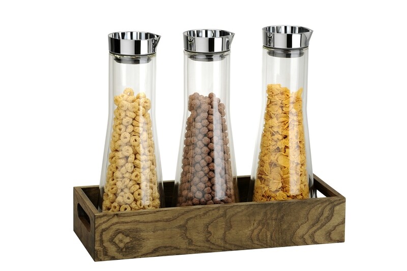 Yegam - Set 3 dispenser cereali in vetro - 3 cilindri Yegam - Set 3 dispenser cereali in vetro - 3 cilindri