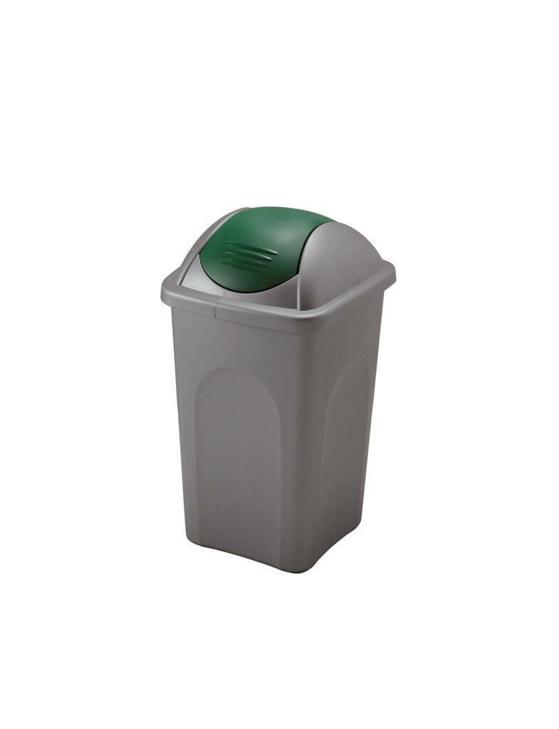 Pattumiera Raccolta Differenziata 30 lt Grigio/Verde Basculina Stefanplast