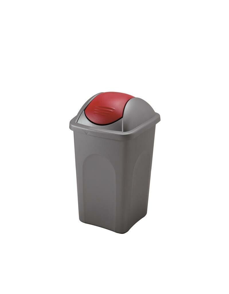 Pattumiera Raccolta Differenziata 30 lt Grigio/Rosso Basculina Stefanplast