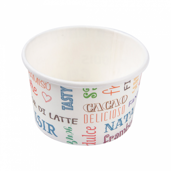 COPPETTA GELATO 'PAROLE' 120 ML 210 + 18 PE G/M2 Ø7,7x4,7 CM BIANCO CARTONE (2000 UNITÀ) COPPETTA GELATO 'PAROLE' 120 ML 210 + 18 PE G/M2 Ø7,7x4,7 CM BIANCO CARTONE (2000 UNITÀ)