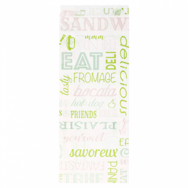 SACCHETTI PER PANINI 'PAROLE' 34 G/M2 9+4x22 CM BIANCO PERGAMANA ANTIGRASSI (500 UNITÀ) SACCHETTI PER PANINI 'PAROLE' 34 G/M2 9+4x22 CM BIANCO PERGAMANA ANTIGRASSI (500 UNITÀ)