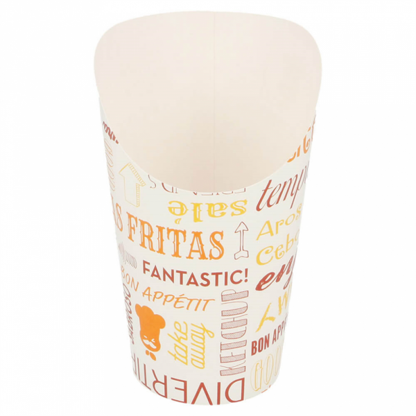CONTENITORE PER FRITTI APERTO 'PAROLE' 16 OZ - 480 ML 220 + 18PE G/M2 Ø8,5x13,5 CM BIANCO CARTONE (50 UNITÀ) CONTENITORE PER FRITTI APERTO 'PAROLE' 16 OZ - 480 ML 220 + 18PE G/M2 Ø8,5x13,5 CM BIANCO CARTONE (50 UNITÀ)