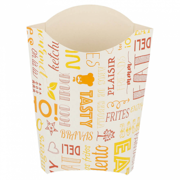 CONTENITORE PER FRITTI 'PAROLE' 190 G 250 G/M2 14,5x9,5x18 CM BIANCO CARTONE (1000 UNITÀ) CONTENITORE PER FRITTI 'PAROLE' 190 G 250 G/M2 14,5x9,5x18 CM BIANCO CARTONE (1000 UNITÀ)