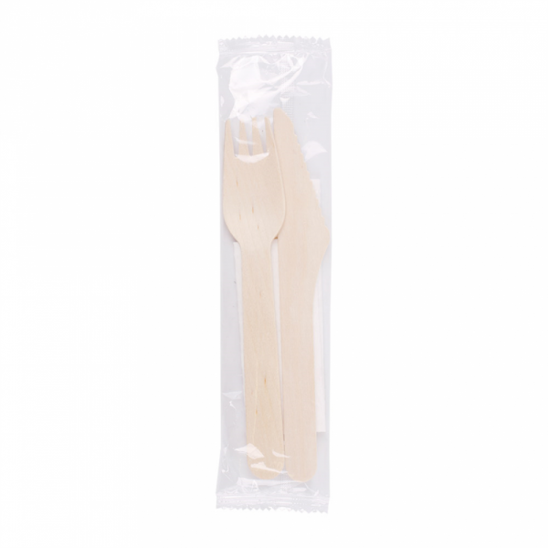SET FORCHETTA, COLTELLO, TOVAGLIOLO 'MAKAN' 16 CM NATURALE LEGNO (100 UNITÀ) SET FORCHETTA, COLTELLO, TOVAGLIOLO 'MAKAN' 16 CM NATURALE LEGNO (100 UNITÀ)