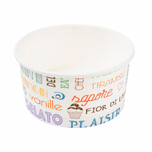 COPPETTA GELATO 'PAROLE' 180 ML 250 + 18 PE G/M2 Ø 8,7x5,2 CM BIANCO CARTONE (2000 UNITÀ) COPPETTA GELATO 'PAROLE' 180 ML 250 + 18 PE G/M2 Ø 8,7x5,2 CM BIANCO CARTONE (2000 UNITÀ)