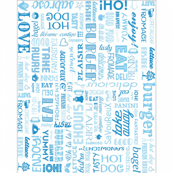 CARTA ANTIGRASSO PER HAMBURGER 'PAROLE' 34 G/M2 28x34 CM BLU (1000 UNITÀ) CARTA ANTIGRASSO PER HAMBURGER 'PAROLE' 34 G/M2 28x34 CM BLU (1000 UNITÀ)