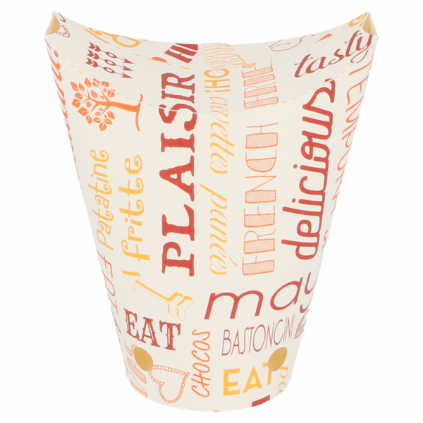 CONTENITORE PER FRITTI CHIUSO 'PAROLE' 12 OZ - 360 ML 220 + 18PE G/M2 6,7x12,5 CM BIANCO CARTONE (100 UNITÀ) CONTENITORE PER FRITTI CHIUSO 'PAROLE' 12 OZ - 360 ML 220 + 18PE G/M2 6,7x12,5 CM BIANCO CARTONE (100 UNITÀ)