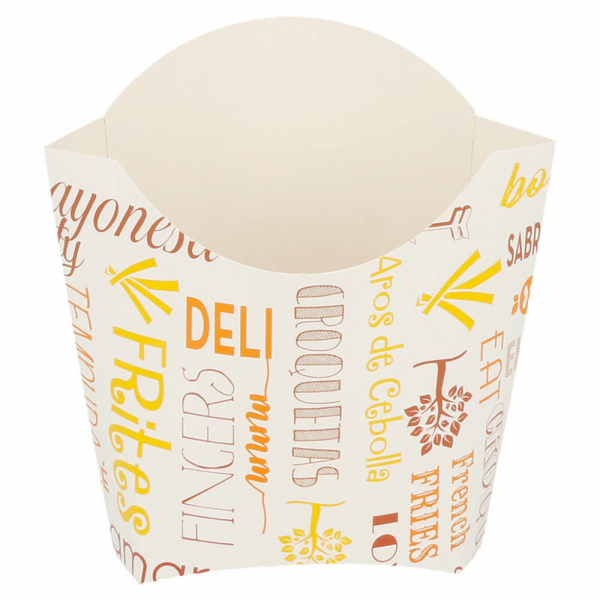 CONTENITORE PER FRITTI 'PAROLE' 135 G 250 G/M2 13x8x13,5 CM BIANCO CARTONE (1200 UNITÀ) CONTENITORE PER FRITTI 'PAROLE' 135 G 250 G/M2 13x8x13,5 CM BIANCO CARTONE (1200 UNITÀ)