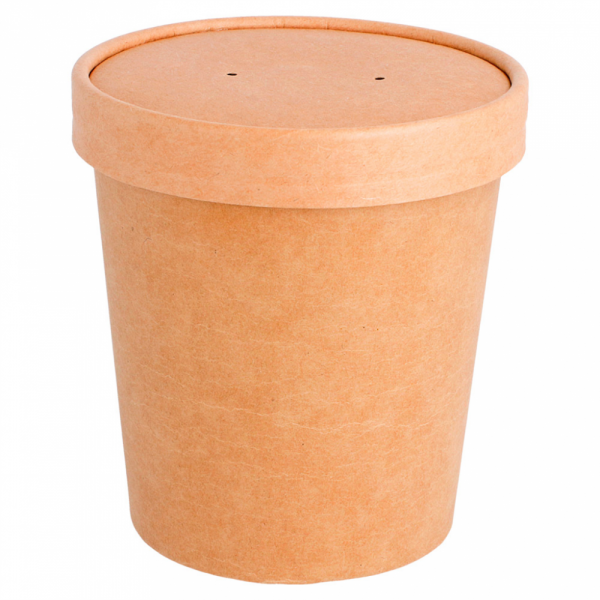 CONTENITORI CON COPERCHIO 480 ML 340 + 18 PE G/M2 Ø 9,8/7,5x10 CM NATURALE KRAFT (250 UNITÀ) CONTENITORI CON COPERCHIO 480 ML 340 + 18 PE G/M2 Ø 9,8/7,5x10 CM NATURALE KRAFT (250 UNITÀ)