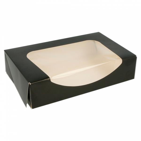 CONTENITORI SUSHI+FINESTRA 275 G/M2 17,5x12x4,5 CM NERO CARTONE (400 UNITÀ) CONTENITORI SUSHI+FINESTRA 275 G/M2 17,5x12x4,5 CM NERO CARTONE (400 UNITÀ)