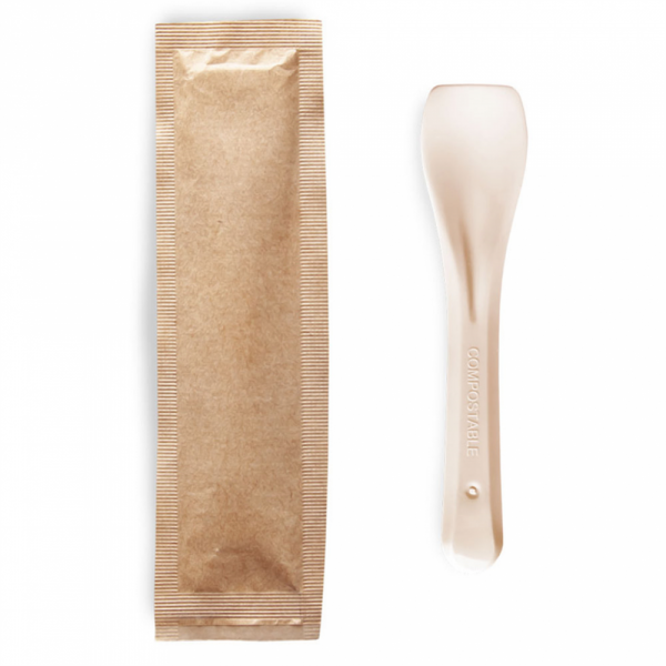 CUCCHIAINI PER GELATO IMBUSTATI KRAFT 9,5 CM BEIGE PLA (200 UNITÀ) CUCCHIAINI PER GELATO IMBUSTATI KRAFT 9,5 CM BEIGE PLA (200 UNITÀ)