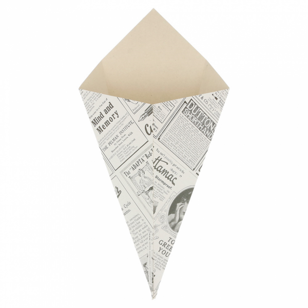 CONI PER FRITTI 'TIMES' 250 G 250 G/M2 16x27 CM BIANCO CARTONE (1200 UNITÀ) CONI PER FRITTI 'TIMES' 250 G 250 G/M2 16x27 CM BIANCO CARTONE (1200 UNITÀ)