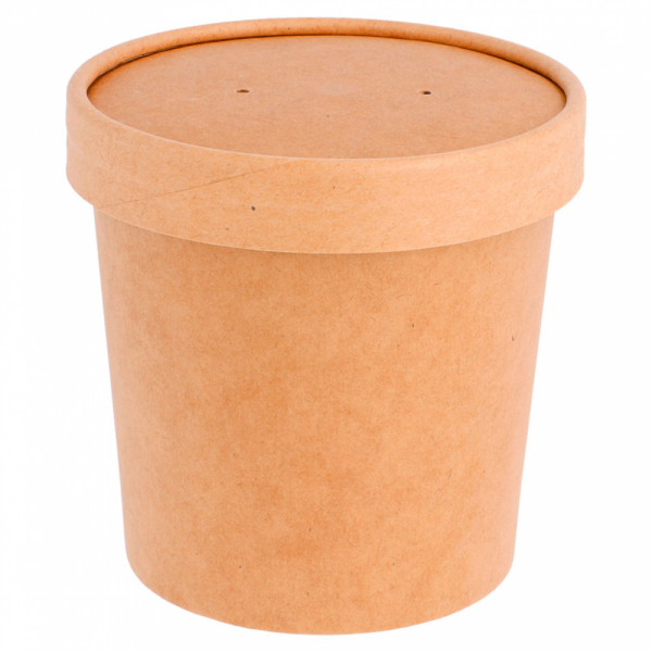 CONTENITORI CON COPERCHIO 360 ML 340 + 18 PE G/M2 Ø 9/7,3x8,6 CM NATURALE KRAFT (250 UNITÀ) CONTENITORI CON COPERCHIO 360 ML 340 + 18 PE G/M2 Ø 9/7,3x8,6 CM NATURALE KRAFT (250 UNITÀ)