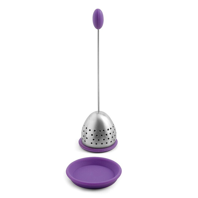 Infusore da tè in silicone/acciaio inox viola - Weis