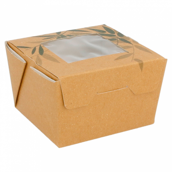 SCATOLE PER INSALATA CON FINESTRA 'FEEL GREEN' 300 ML 300 G/M2 8x7,5x5,5 CM MARRONE CARTONE (50 UNITÀ) SCATOLE PER INSALATA CON FINESTRA 'FEEL GREEN' 300 ML 300 G/M2 8x7,5x5,5 CM MARRONE CARTONE (50 UNITÀ)