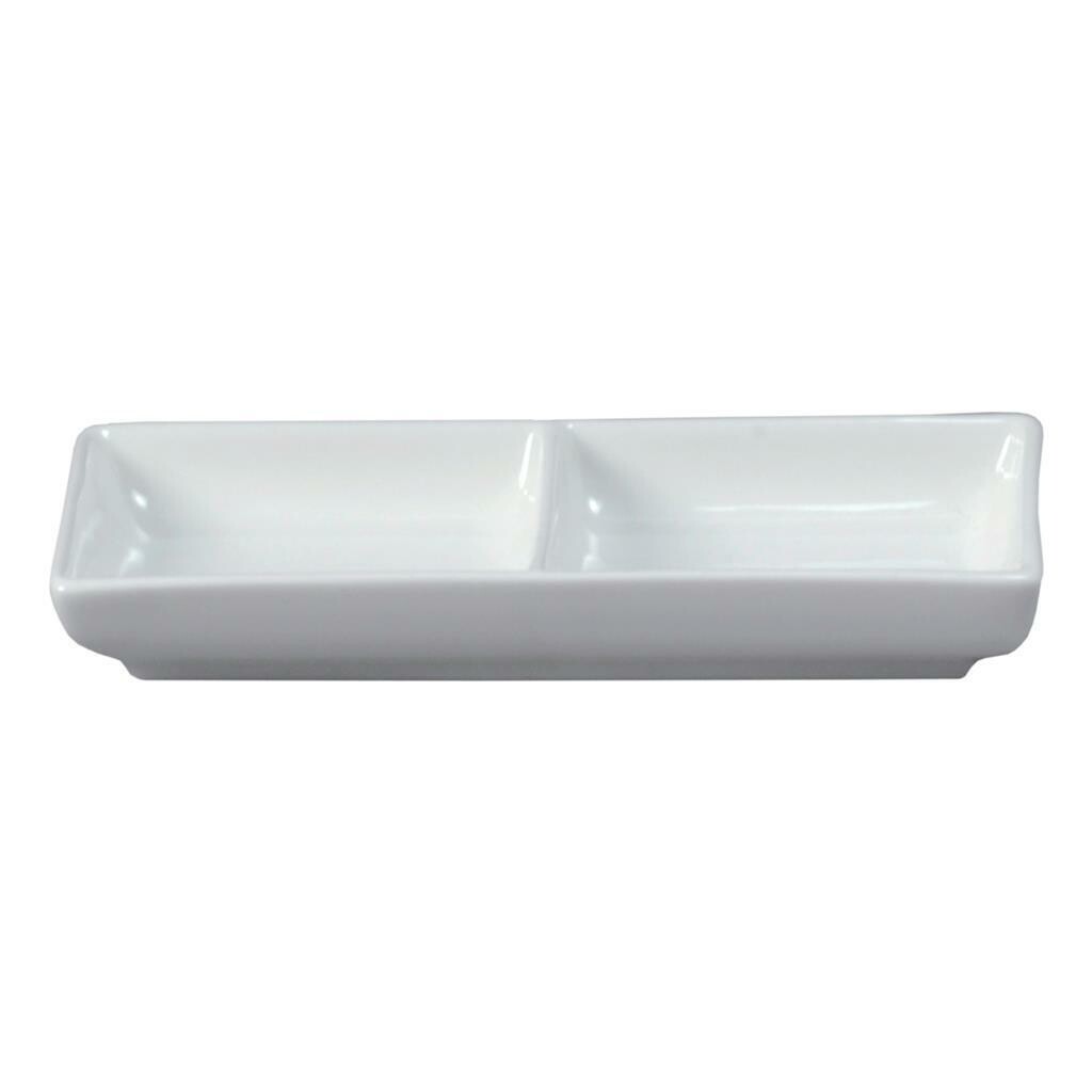 Tirolix - Piatto Rettangolare 2 Scomparti 18x8 cm Antipastiere