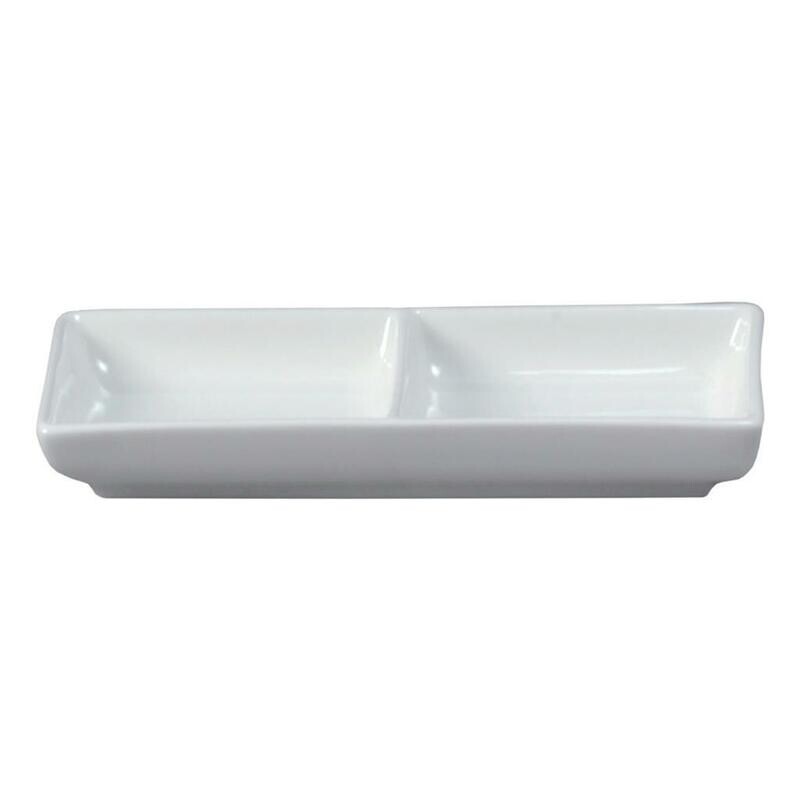 Tirolix - Piatto Rettangolare 2 Scomparti 18x8 cm Antipastiere