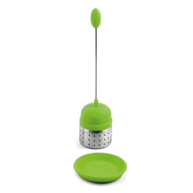 Infusore da tè in silicone/acciaio inox verde - Weis