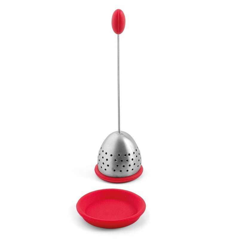 Infusore da tè in silicone/acciaio inox rosso - Weis