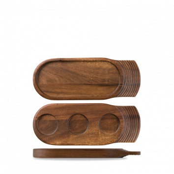 MEDIUM SINGLE HANDLED WOODEN TRAY