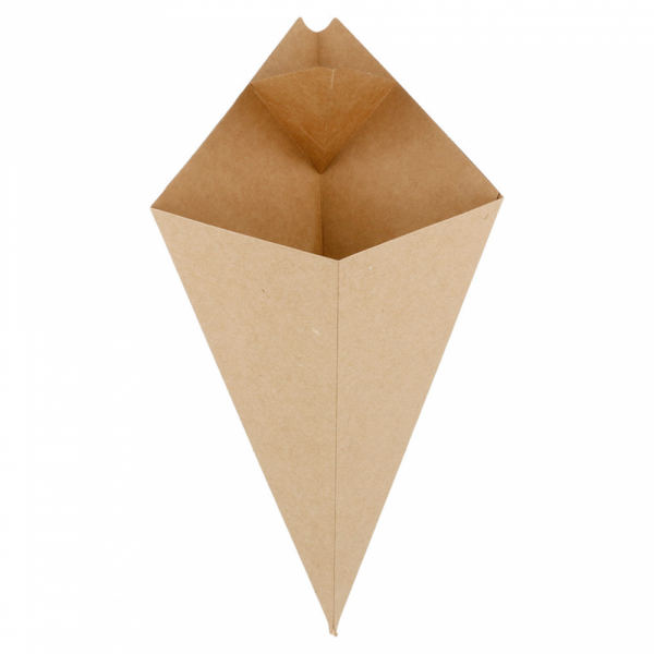 CONI CON SPAZIO PER SALSE 250 G 275 GR/M2 16x27 CM NATURALE KRAFT (1200 UNITÀ) CONI CON SPAZIO PER SALSE 250 G 275 GR/M2 16x27 CM NATURALE KRAFT (1200 UNITÀ)